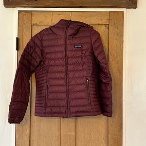 Women's Down Sweater Hoody - Maroon - Size Medium